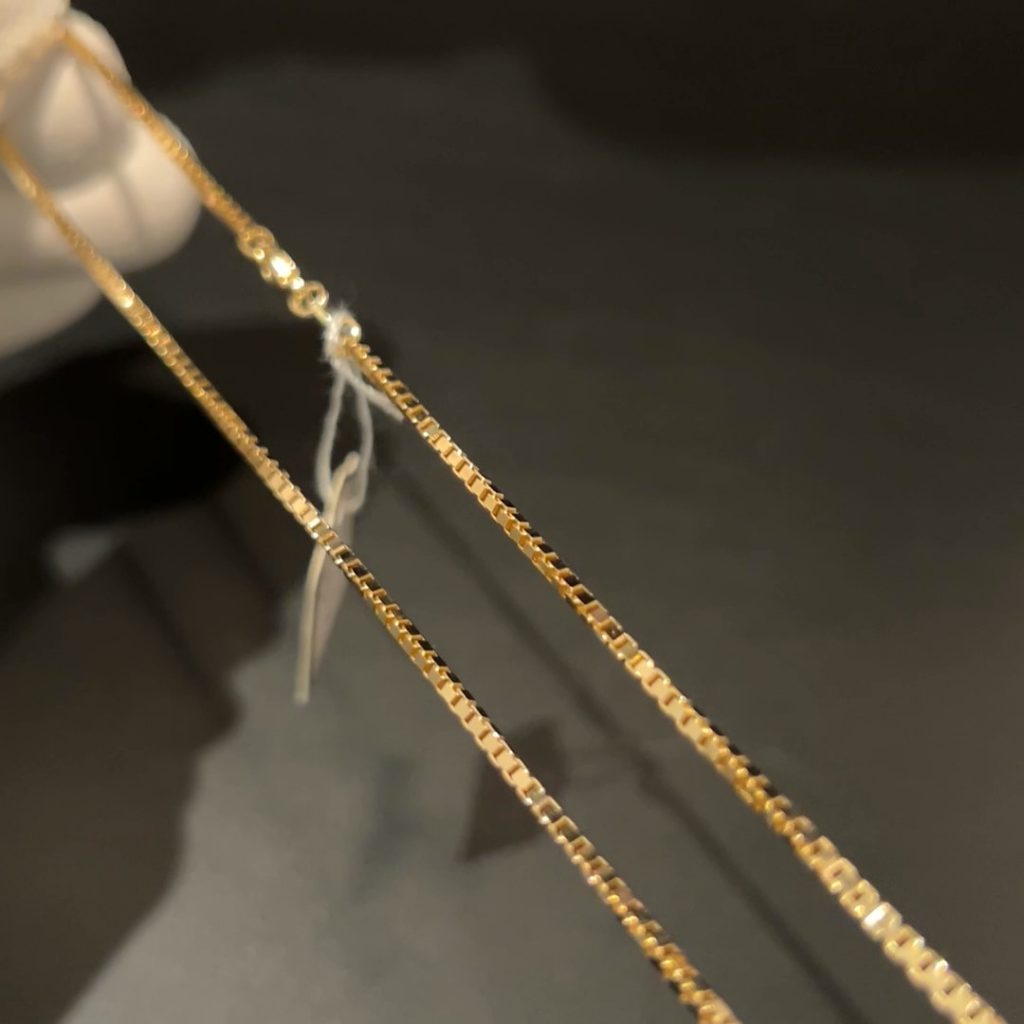 GUC-304 Venetiaans collier in geelgoud 14 Kt 39,5 cm