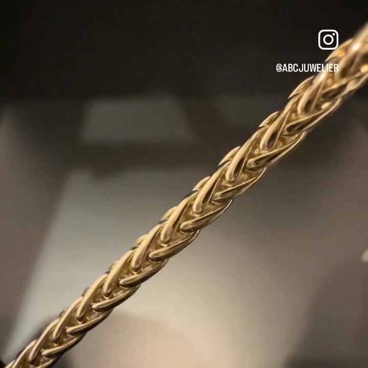 GDA-407 14 kt geelgouden vossenstaart armband 18,5 cm lang