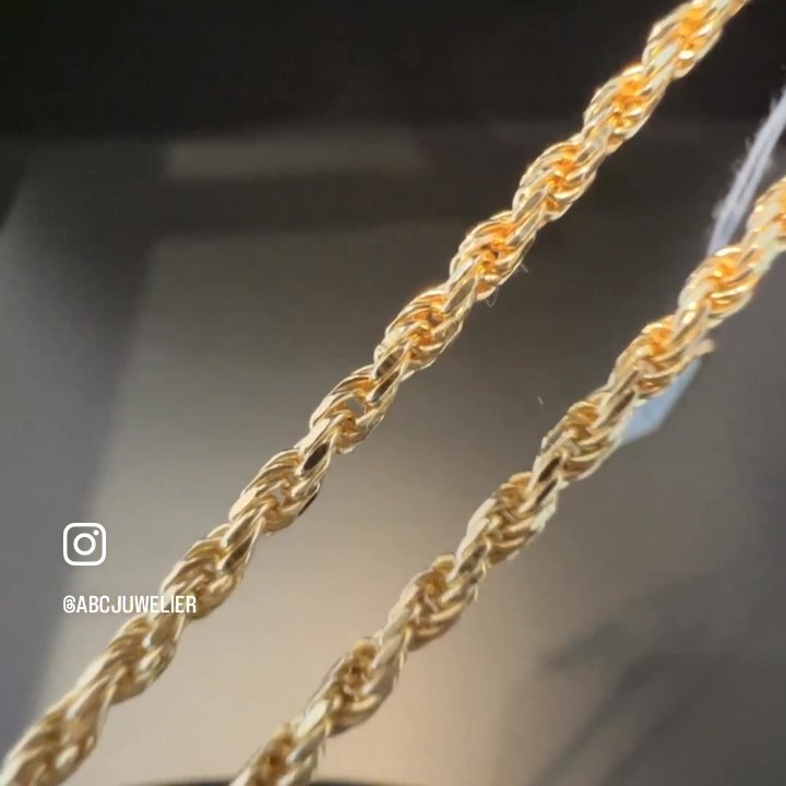 GUC-442 14 kt geelgouden koord / rope chain 45 cm