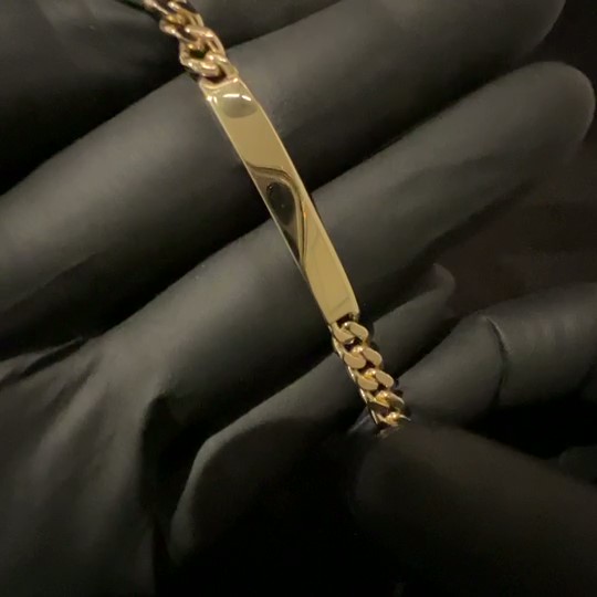 GUA-486 geelgouden 14 kt plaat armband graveerbaar 20,7 cm lang