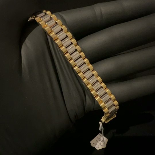 GUA-466 Schitterende 18 kt gouden President band schakel armband 20,5 cm