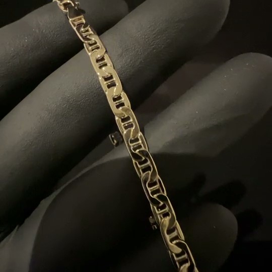 GUA-473  14 kt geelgouden marina schakel armband 18,7 cm